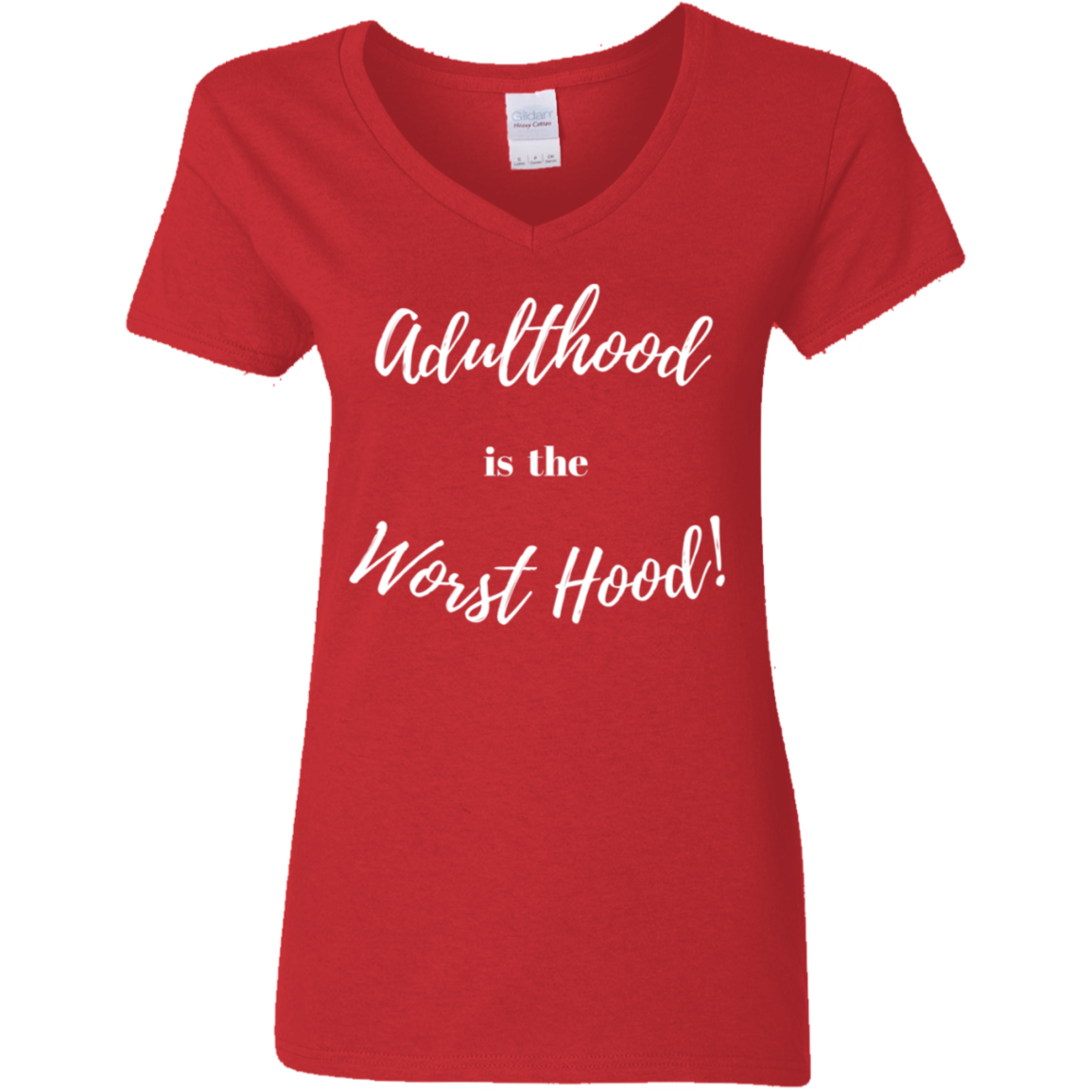 Adulthood is Worst Hood - Ladies' V-Neck