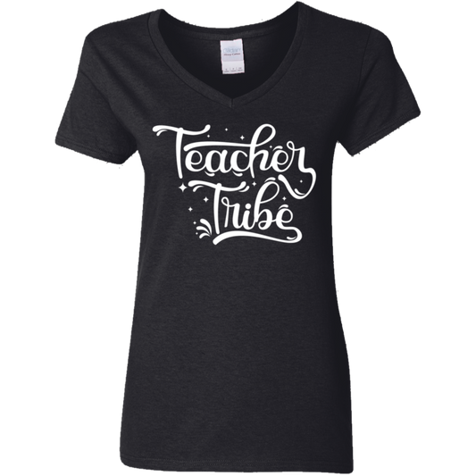Teacher Tribe = Ladies' V-Neck