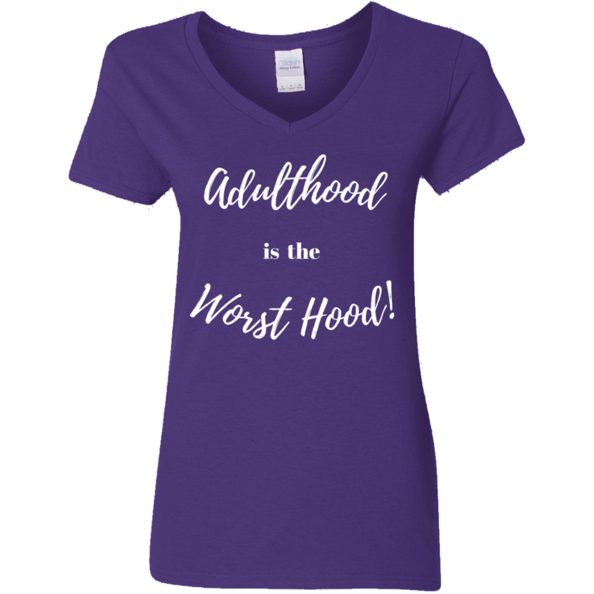 Adulthood is Worst Hood - Ladies' V-Neck