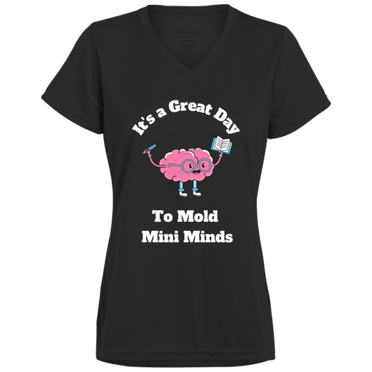 Mold Mini Minds (Wht Ltr) - Ladies’ V-Neck