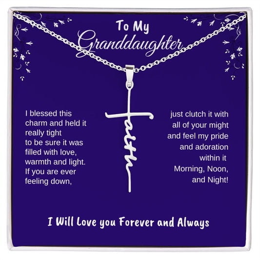 To My Granddaughter - Blessed Charm (Faith Necklace)