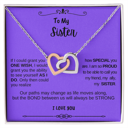 To My Sister - One Wish (Interlocking Hearts)