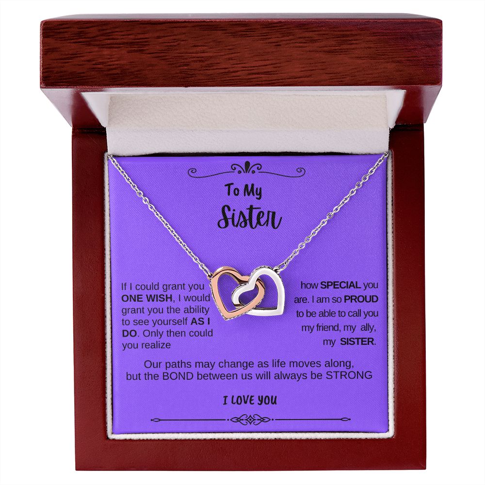 To My Sister - One Wish (Interlocking Hearts)